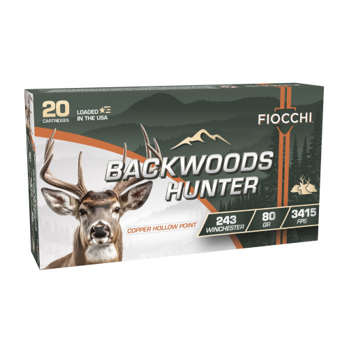 Fiocchi 243 Ammo 80gr Copper Ammunition - 20 Rounds