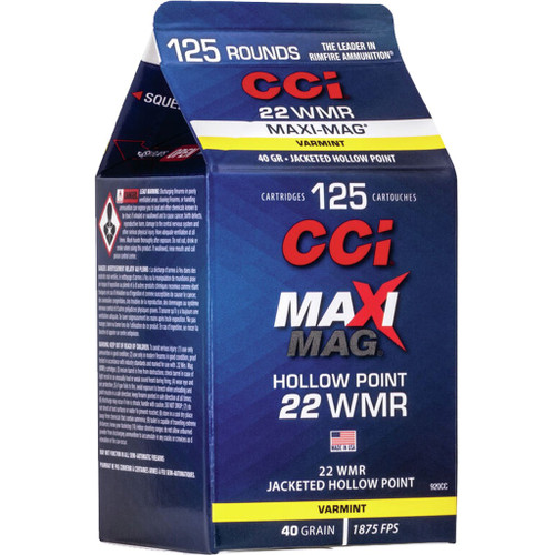 CCI .22 WMR Ammo 40gr JHP Ammunition - 125 Rounds