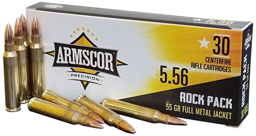 Armscor 5.56x45mm Ammo 55gr FMJ Ammunition - 50 Rounds