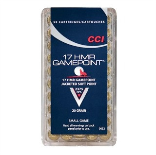 CCI 17 HMR Ammo 20gr JSP Ammunition - 50 Rounds