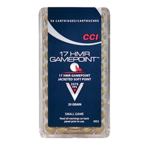 CCI 17 HMR Ammo 20gr GAME POINT Ammunition - 50 Rounds