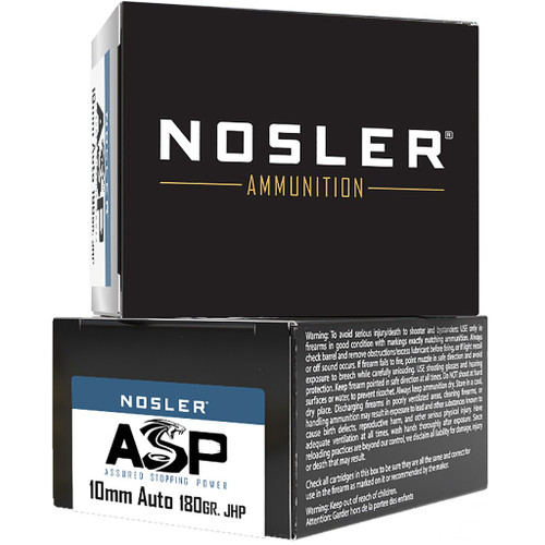 Nosler 10mm Ammo 180gr JHP Ammunition - 20 Rounds