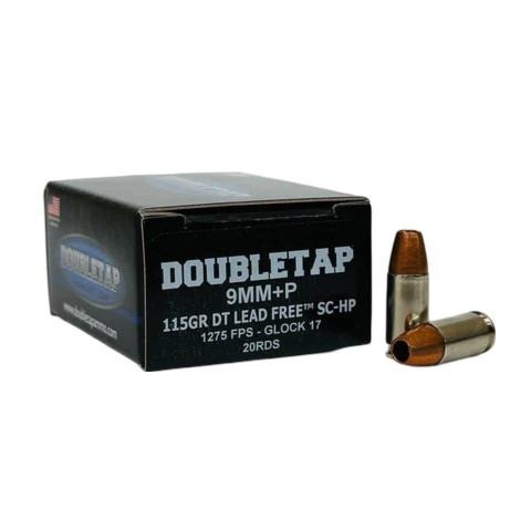 DoubleTap 9mm +P Ammo 124gr Solid Copper Hollow Point Ammunition - 20 Rounds