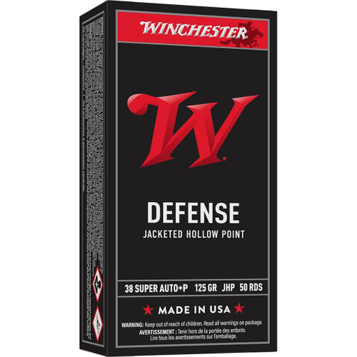 Winchester 38 Super Auto Ammo 125gr JHP Ammunition - 50 Rounds