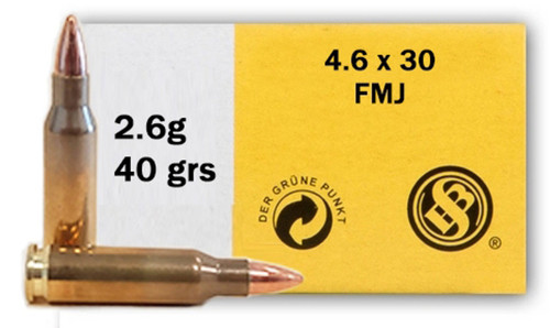 Sellier & Bellot 4.6X30 Ammo 40gr FMJ Ammunition - 40 Rounds