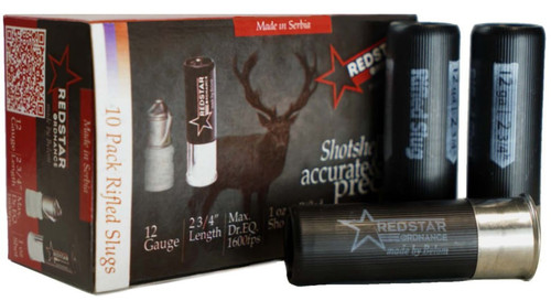 RedStar Ordnance 12 Gauge Ammo 1 oz Rifled Slug Ammunition - 10 Rounds