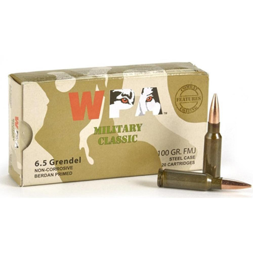 Wolf 6.5 Grendel Ammo 100gr FMJ Ammunition - 20 Rounds