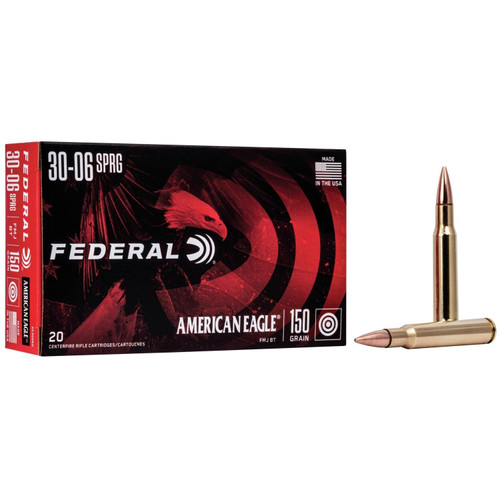 Federal 30-06 Springfield Ammo 150gr FMJ-BT Ammunition - 20 Rounds