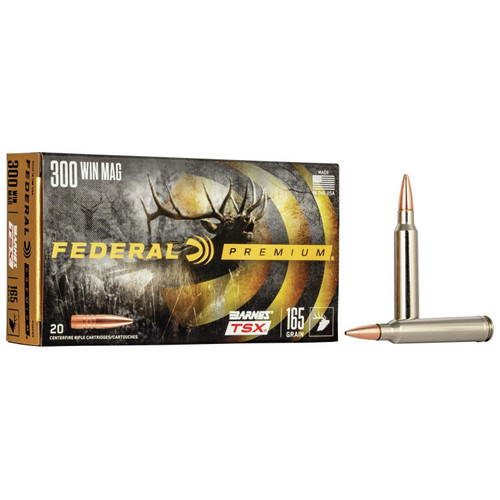Federal 300 Win Mag Ammo 165gr Barnes TSX Ammunition - 20 Rounds