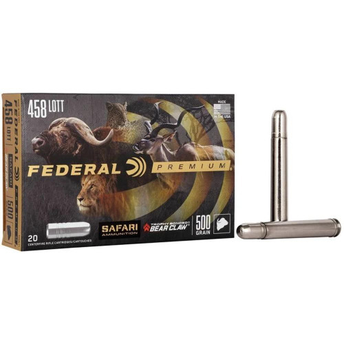 Federal .458 Lott Ammo 500gr TBBC Ammunition - 20 Rounds