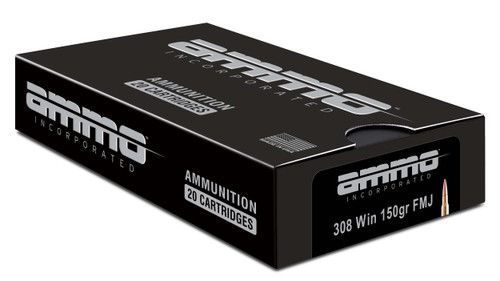 Ammo Inc 308 Win Ammo 150gr FMJ Ammunition - 20 Rounds