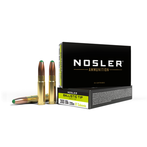 Nosler 300 AAC Blackout Ammo 220gr Polymer Tip Ammunition - 20 Rounds