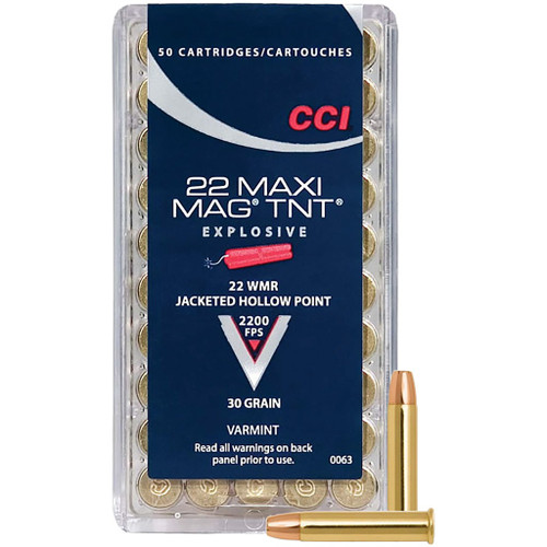 CCI .22 WMR Ammo 30gr TNT JHP Ammunition - 50 Rounds