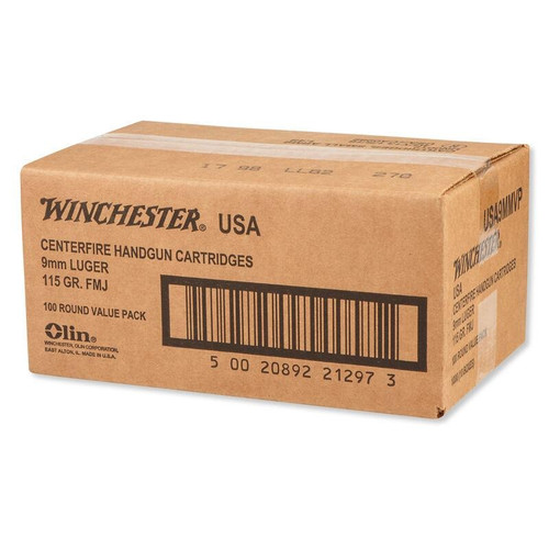 Winchester 9mm Ammo 115gr FMJ Ammunition - 1000 Rounds