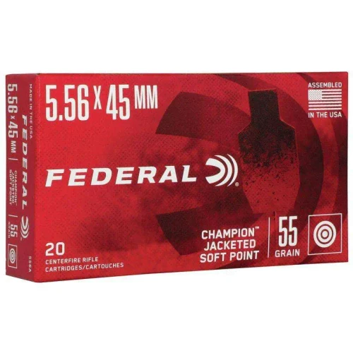 Federal 5.56x45mm Ammo 55gr JSP Ammunition - 20 Rounds
