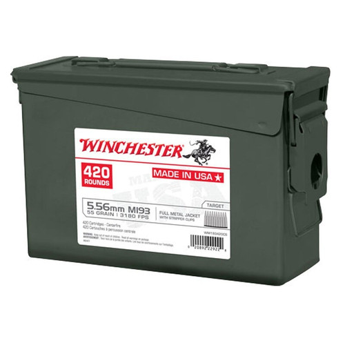 Winchester 5.56x45mm NATO Ammo 55gr FMJ Ammunition - 420 Rounds