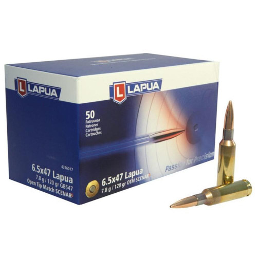 Lapua 6.5x47 Ammo 120gr OTM Ammunition - 50 Rounds