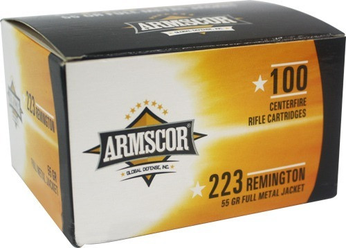 Armscor .223 Remington Ammo 55gr FMJ Ammunition - 100 Rounds