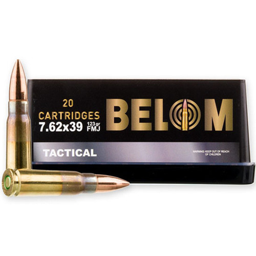 Belom 7.62x39mm Ammo 123gr FMJ Ammunition - 20 Rounds