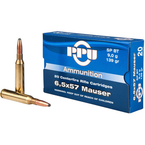 PPU 6.5x57mm Mauser Ammo 139gr JSP Ammunition - 20 Rounds