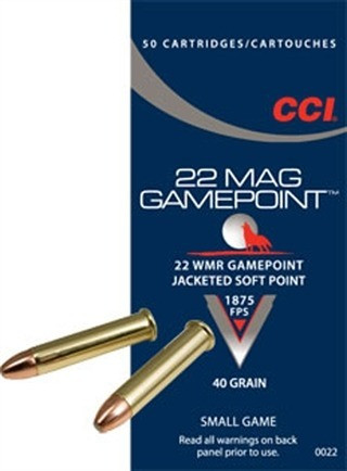CCI .22 Magnum Ammo 40gr JSP Ammunition - 50 Rounds