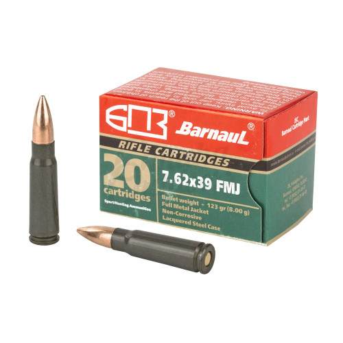 Barnaul 7.62x39 Ammo 123gr Full Metal Jacket (FMJ) Ammunition - 20 Rounds