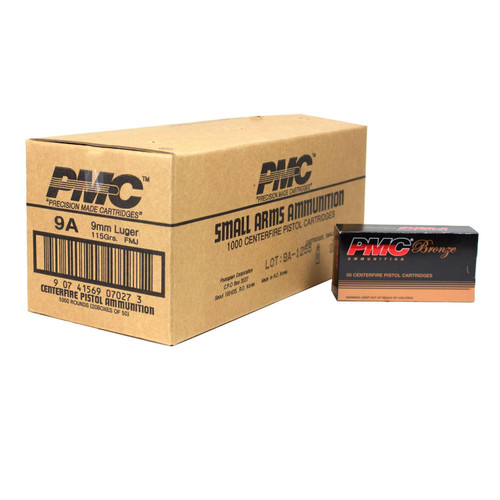 PMC 9mm Ammo 115gr FMJ Ammunition - 1000 Rounds