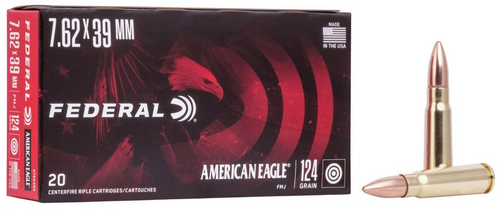 Federal 7.62x39 Ammo 124gr FMJ Ammunition - 500 Rounds