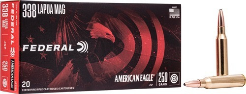 Federal 338 Lapua MAG Ammo 250gr JSP Ammunition - 20 Rounds