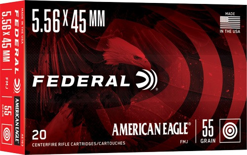 Federal 5.56x45mm NATO Ammo 55gr FMJ Ammunition - 20 Rounds