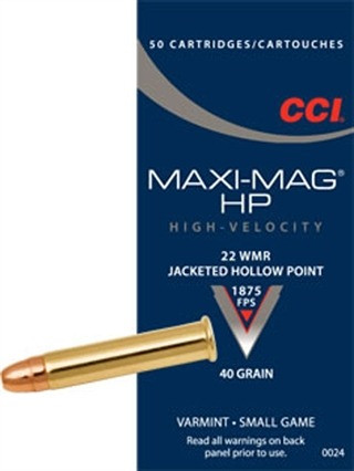 CCI .22 WMR Ammo 40gr JHP Ammunition - 50 Rounds