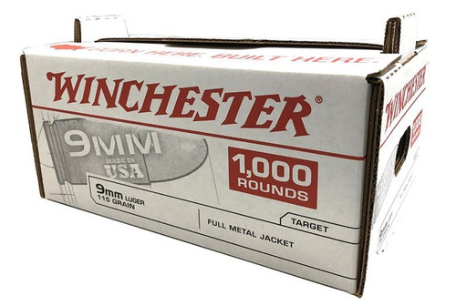 Winchester 9mm Ammo 115gr FMJ Ammunition - 1000 Rounds