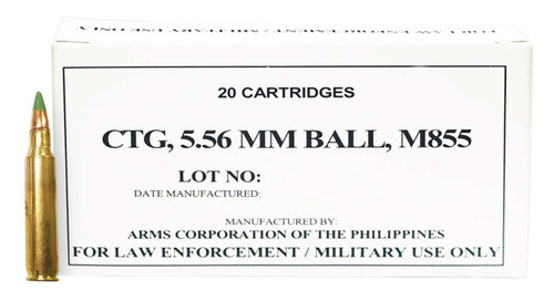 Armscor 5.56 Ammo 62gr FMJ Ammunition - 20 Rounds