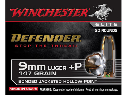 Winchester 9mm Ammo 147gr JHP Ammunition - 20 Rounds