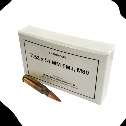 Armscor 7.62x51 Ammo 147gr FMJ Ammunition - 20 Rounds