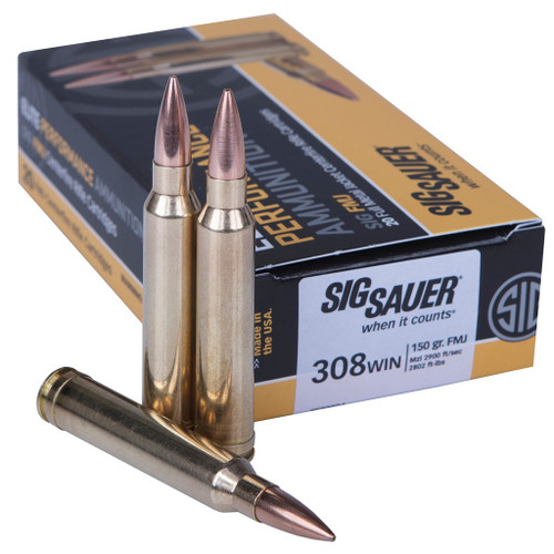 Sig Sauer 308 Winchester Ammo 150gr FMJ Ammunition - 20 Rounds