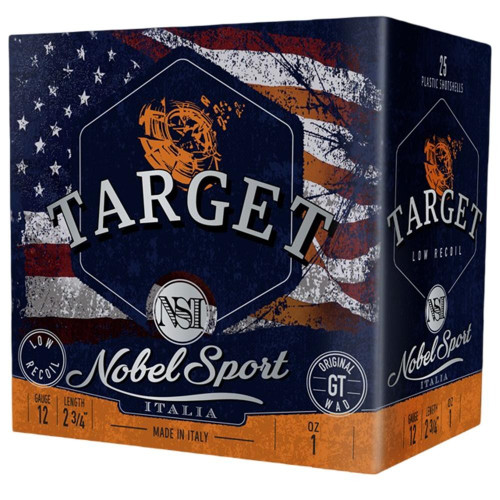 NobelSport 12 Gauge Ammo 1 oz #8 Lead Ammunition - 25 Rounds