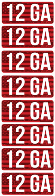 8-PACKMTM AMMO CALIBER LABELS 12GA 