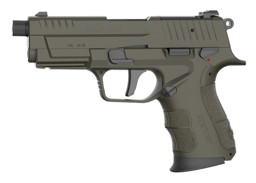 Retay USA RXP22OD13TH RXP  22 LR 13+1 4" Black Threaded Barrel, OD Green Cerakote RMR/RMSc Optic Ready/Serrated Slide, OD Green Cerakote Polymer Frame w/Accessory Rail, Textured Grip