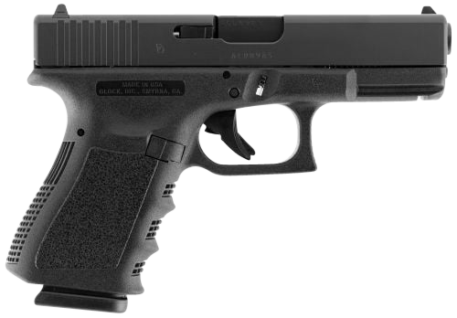 Glock UI1950201 G19 Gen3 Compact 9mm Luger 10+1 4.02" Black Steel Barrel, Matte Black Serrated Slide, Black Polymer Frame w/Accessory Rail, Black Finger Grooved Polymer Grip, Right Hand USA Made