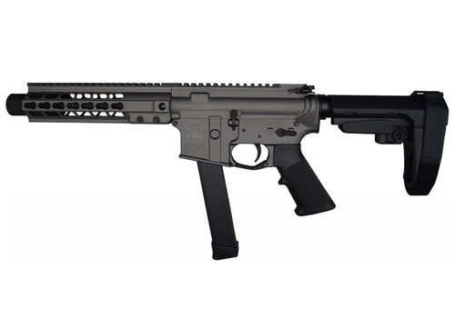Brigade MFG BM-9 Forged Aluminum AR Pistol - Grey | 9mm | 9" Barrel | 5" U-LOC Rail | Faux Can | SBA3 Arm Brace
