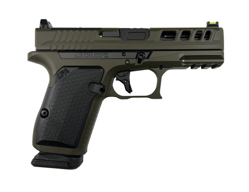 Live Free Armory AMP Compact Pistol - OD Green | 9mm | 3.9" Fluted Barrel (Ported) | 15rd | Optic Cut