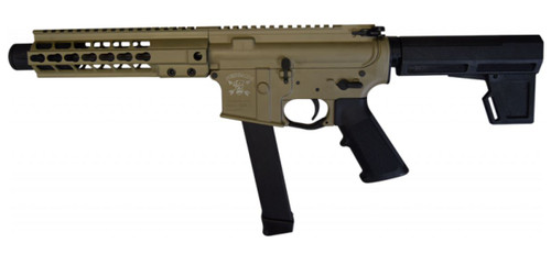 Brigade MFG BM-9 Forged Aluminum AR Pistol - FDE | 9mm | 9" Barrel | 8" U-LOC Rail | Faux Can | KAK Blade