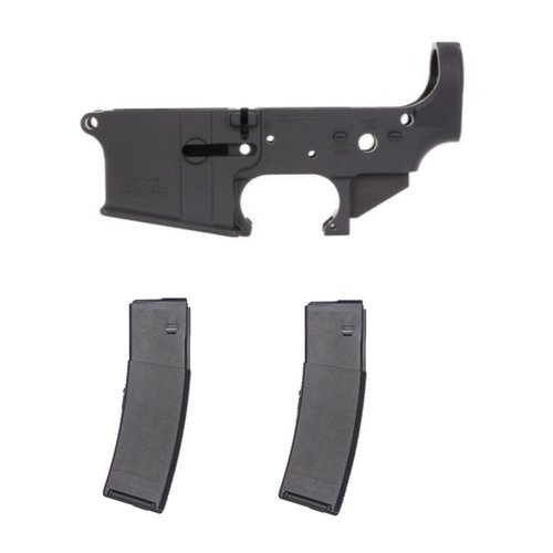 Anderson AM-15 Forged Stripped AR15 Lower Receiver - Black | No Logo Bundled w/ 2 TorkMag Dual-Spring AR-15 Magazine - Black | 40rd