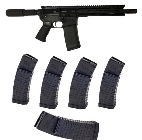 Diamondback DB15 AR Pistol - Black | 5.56NATO | 10" Barrel | 9" M-LOK Rail & 5 ATI Schmeisser S60 Magazine - Black | .223/5.56 | 60rd | Gen 2 Military/LEO Editionl