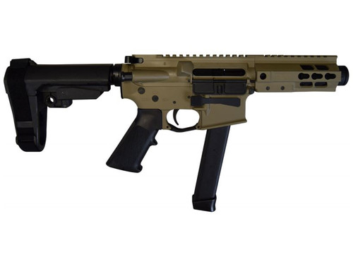 Brigade MFG BM-9 Forged Aluminum AR Pistol - FDE | 9mm | 5.5" Barrel | 5" U-LOC Rail | Faux Can | SBA3 Arm Brace