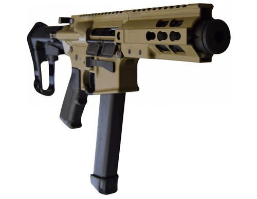 Brigade MFG BM-9 Forged Aluminum AR Pistol - FDE | 9mm | 5.5" Barrel | 5" U-LOC Rail | Faux Can | SBA3 Arm Brace