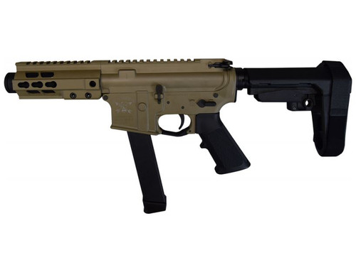 Brigade MFG BM-9 Forged Aluminum AR Pistol - FDE | 9mm | 5.5" Barrel | 5" U-LOC Rail | Faux Can | SBA3 Arm Brace