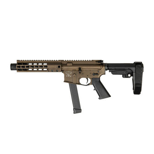 Brigade MFG BM-9 Forged Aluminum AR Pistol - Midnight Bronze | 9mm | 9" Barrel | 8" U-LOC Rail | Faux Can | SBA3 Arm Brace