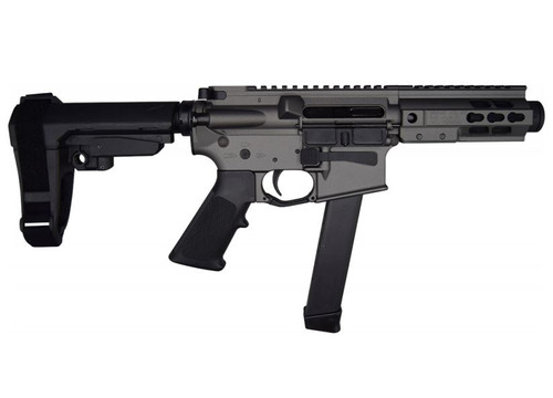 Brigade MFG BM-9 Forged Aluminum AR Pistol - Grey | 9mm | 5.5" Barrel | 5" U-LOC Rail | Faux Can | SBA3 Arm Brace